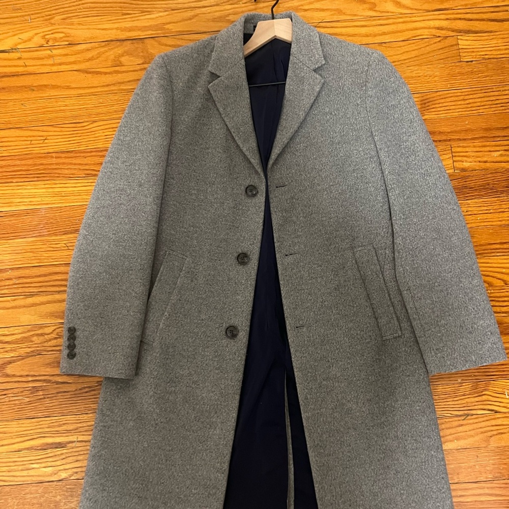 Men's Grey Wool Overcoat